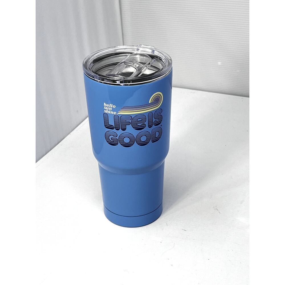 NWT 20 oz Life is Good Tumbler Hello Sunshine Life is Good Powder Blue New